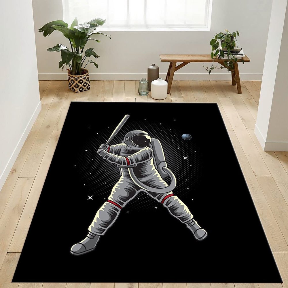 Astronaut Rug, Baseball Rug,Kids Rug, Baseball,Kids Rug, Sports Rug, Sports Decor