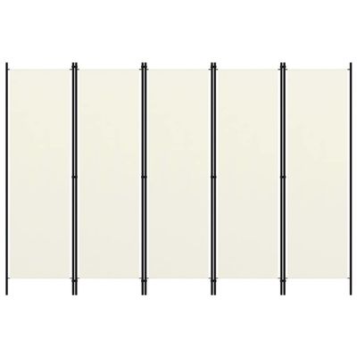 5-Panel Room Divider,Room Divider Screen,Folding Privacy Screen,Decorative Screen Panel,Portable Divider,for Office,Bedroom,Bathroom,Study Rooms,Cream White 98.4"x70.9"