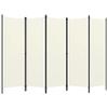 5-Panel Room Divider,Room Divider Screen,Folding Privacy Screen,Decorative Screen Panel,Portable Divider,for Office,Bedroom,Bathroom,Study Rooms,Cream White 98.4"x70.9" view 2