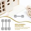 5 Pcs Miniature Dumbbells 1:12 Scale Weights, Stainless Steel Silver 1.10 Inch, Micro Landscape Accessories Gym Room Diorama Home Decor Photography Props view 2