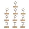 Beufee 10PCS Number Holder, Star Shaped Iron Wire Photo Clip Table Sign Stand Number Holder Wooden Base Place Card Holder, Stable Card Picture Memo Note Photo Picks Clip Stand for Christmas Party view 1