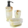 Nature Home Decor Unique Bathroom Accessories Sets | White Onyx 3-Piece Set view 2