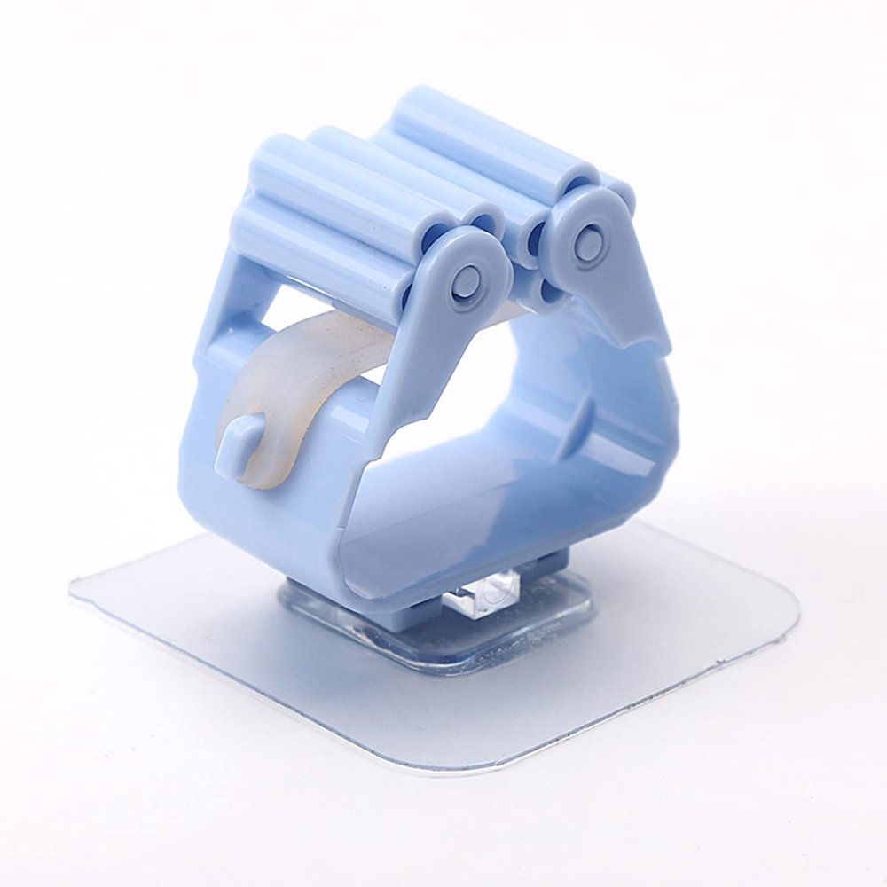 Self Adhesive No Drilling Broom Gripper, Mop Rack, Wall Mount Broom Hanger, Mini Mop Holder Dustpan Stand for Home Bathroom, Kitchen, Garage (Color : Blue, Size : 6 Pieces)