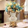 Elegant Large Flower Vases Table Centerpiece for Kitchen Dining Living Room Home Decor, European RetroTall Big Resin Flowers Chinese Vases for Bedroom Decorations, 11.81in8.26in view 2