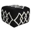 LR Home Black/White Diamond Cotton Ottoman Pouf for Home Decor | Hand-Made Modern Foot Rest for Bedroom & Living Room Decor | 18 x 18 x 14 Stuffed Pouf for Seating view 1