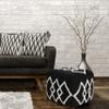 LR Home Black/White Diamond Cotton Ottoman Pouf for Home Decor | Hand-Made Modern Foot Rest for Bedroom & Living Room Decor | 18 x 18 x 14 Stuffed Pouf for Seating view 4