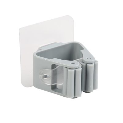 Self Adhesive No Drilling Broom Gripper, Mop Rack, Wall Mount Broom Hanger, Mini Mop Holder Dustpan Stand for Home Bathroom, Kitchen, Garage (Color : Gray, Size : 6 Pieces)