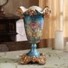 Elegant Large Flower Vases Table Centerpiece for Kitchen Dining Living Room Home Decor, European RetroTall Big Resin Flowers Chinese Vases for Bedroom Decorations, Christmas Wedding Gift 10.2in5.9in view 4