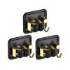 Stainless Steel Broom Gripper, Self Adhesive Mop Rack, Broom Hanger with Hook, Mini Mop Holder Dustpan Stand for Home Bathroom, Kitchen, Garage (Color : Black, Size : 3 Pieces) view 1