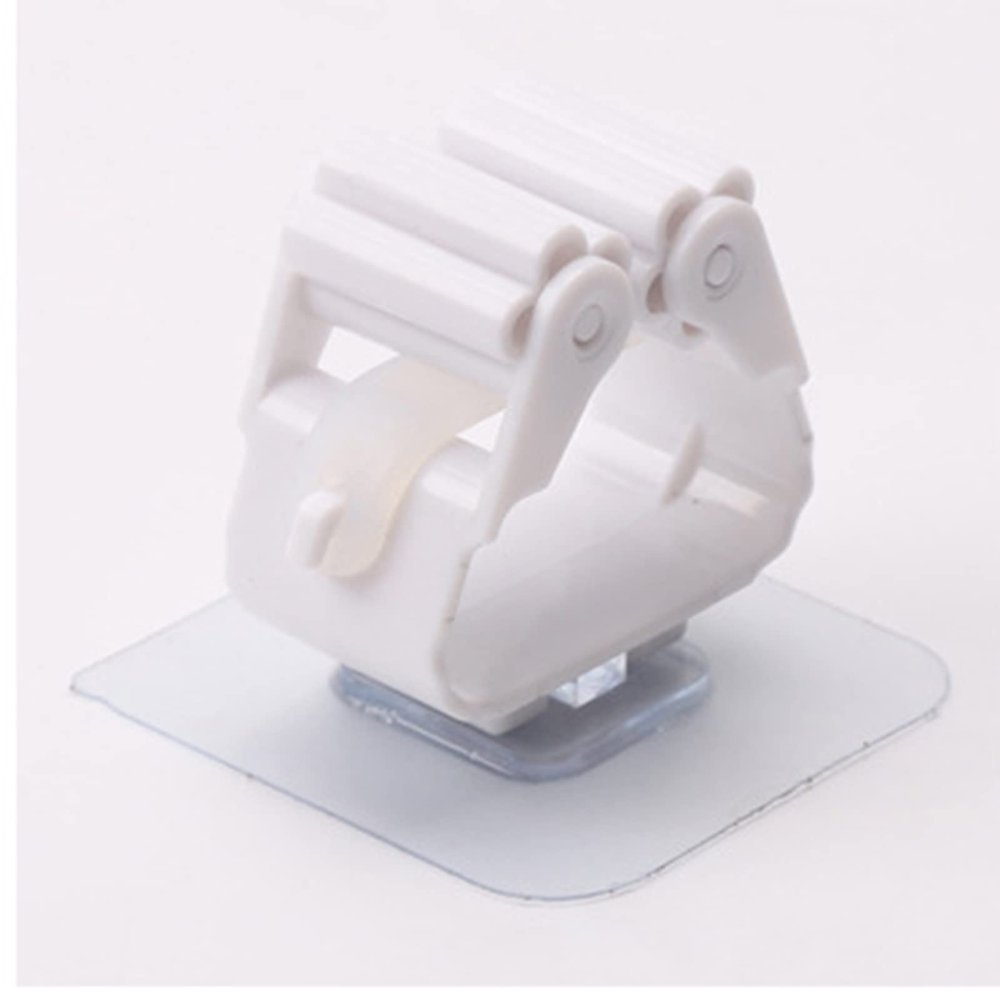 Self Adhesive No Drilling Broom Gripper, Mop Rack, Wall Mount Broom Hanger, Mini Mop Holder Dustpan Stand for Home Bathroom, Kitchen, Garage (Color : White, Size : 3 Pieces)