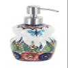 Blue Rose Polish Pottery - Red Floral Butterfly Soap Dispenser - 6.75" Tall - Perfect for Vanity, Sink or Bathroom Dcor view 1
