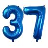 XLOOD Number 37 Balloons 32 inch Digital Balloon Alphabet 37 Birthday Balloons Digit 37 Helium Balloons Big Balloons for Birthday Party Supplies Wedding Bachelorette Bridal Shower, Blue Number 37th view 1