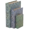 Deco 79 Canvas Decorative Box Faux Storage Book Book Shaped Boxes with Green and Yellow Floral Patterns, Set of 3 Decorative Keepsake Boxes 12", 9", 6"H, Blue view 1