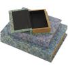 Deco 79 Canvas Decorative Box Faux Storage Book Book Shaped Boxes with Green and Yellow Floral Patterns, Set of 3 Decorative Keepsake Boxes 12", 9", 6"H, Blue view 2