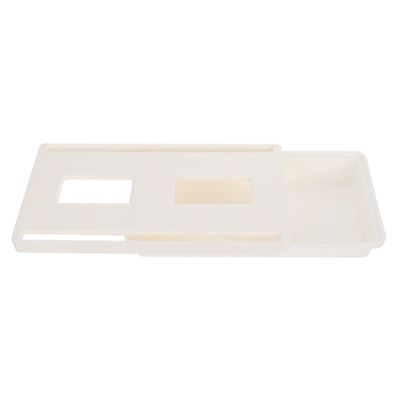 Zerodeko Punch under Desk Drawer Organizer Small Beige Plastic Storage Box for Office Cabinet and Desk Easy to Install Space-saving for Stationery and Sundries
