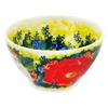 Polmedia Polish Pottery Bowl 5-inch UNIKAT - Red'n'White Classic Pattern Handmade in Boleslawiec Poland + Certificate of Authenticity view 1