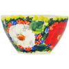 Polmedia Polish Pottery Bowl 5-inch UNIKAT - Red'n'White Classic Pattern Handmade in Boleslawiec Poland + Certificate of Authenticity view 3