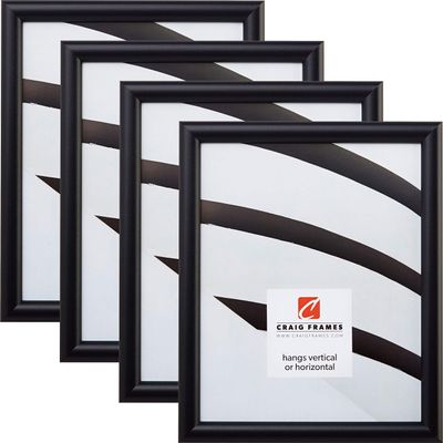 Craig Frames Bullnose, 20x27 Picture Frame, Gallery Black, Set of 4