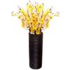 Brown Decorative Contemporary Mango Wood Ribbed Design Cylinder Shaped Table Vase, 16 Inch view 1