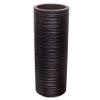 Brown Decorative Contemporary Mango Wood Ribbed Design Cylinder Shaped Table Vase, 16 Inch view 3