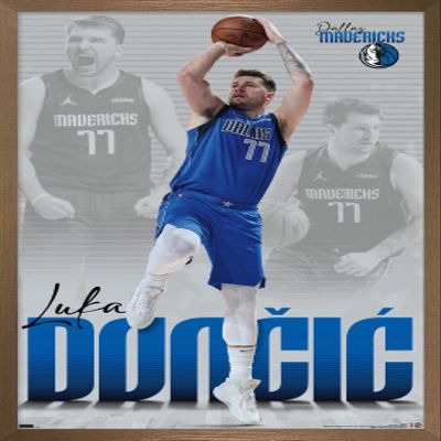Trends International NBA Dallas Mavericks - Luka Doncic 22 Wall Poster, 22.375" x 34", Bronze Framed Version