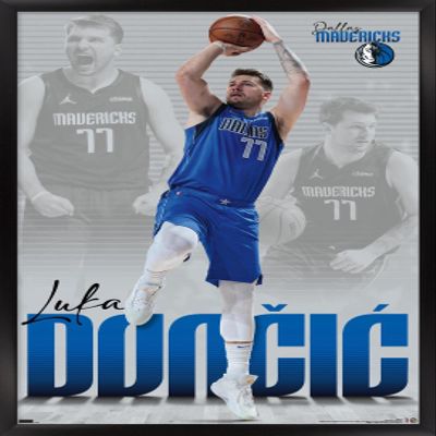 Trends International NBA Dallas Mavericks - Luka Doncic 22 Wall Poster, 14.725" x 22.375", Black Framed Version