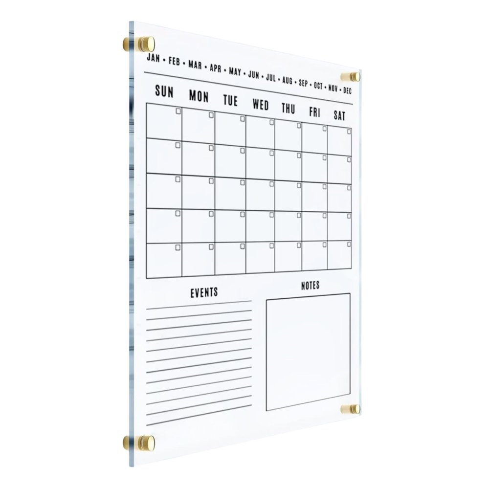 Acrylic Wall Calendar 2026 - Personalized Calendar 2026, Personalized Dry Erase Board, Monthly and Weekly Planner, Housewarming Gift