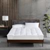 Kathy Ireland Brrr Pro Cooling Tencel Quilted Fitted Mattress Topper Queen Size, 300 Thread Count Tencel Lyocell/Polyester Filling Mattress Topper Breathable Soft Mattress Cover Pad - White view 1