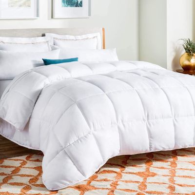 Wega Linen Luxurious Down Alternative Super King Comforter 3 Piece All-Season White Duvet Insert Super King 120x120 with Corner Tabs 100% Egyptian Cotton