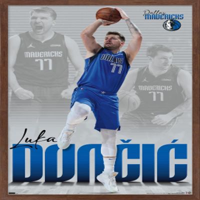 Trends International NBA Dallas Mavericks - Luka Doncic 22 Wall Poster, 22.375" x 34", Mahogany Framed Version