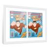 Poster Palooza Comic Book Frame Wall Display with Mat for 2 Bronze Age Comics Published Between 1970 and 1985 - White Comic Frame for 7.25x10.5 Comics view 1