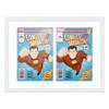 Poster Palooza Comic Book Frame Wall Display with Mat for 2 Bronze Age Comics Published Between 1970 and 1985 - White Comic Frame for 7.25x10.5 Comics view 2