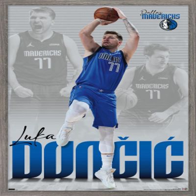 Trends International NBA Dallas Mavericks - Luka Doncic 22 Wall Poster, 22.375" x 34", Barnwood Framed Version