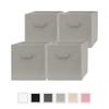 13 Inch Cube Storage Bins - 4 Pack - Large, Dual Handles, Foldable | 13x13 Fabric Bins for Organizing Closet, Clothes and Toys view 1