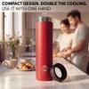 Stack'Em Patented Double Can Cooler Insulator - Holds Two 12 oz Cans - Stainless Steel Stackable Thermocooler - Reusable Drink Holder for Beer, Seltzer, Soda, Energy Drinks Red view 4