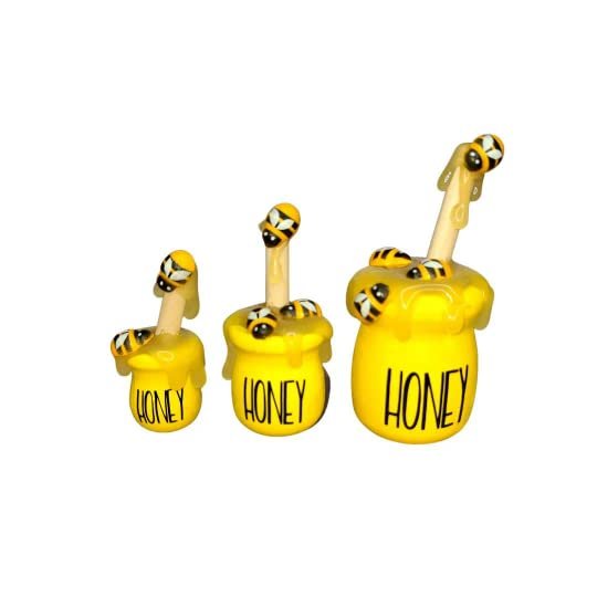 3 Sizes Mini Honey Jar, Mini Jars for Spring Tiered Tray, Small Honey Jar, Medium Honey Jar, Large Jam Jar, Honey Tier Tray Decor, Honey Decorations (All 3)