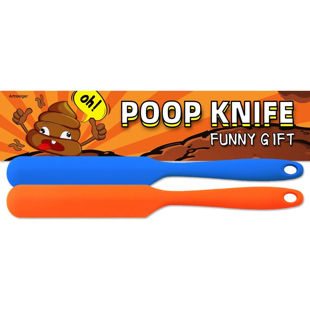 Artreeiger 2 Pack Poop Knife, Silicone Poop Cutter Knife Prank Practical Joke Toys Funny Gag Gifts for White Elephant Gift Exchange, Christmas, Anniversary, Bachelor Party, Birthdays and Special Day