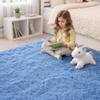 Keeko Fluffy Blue Area Rugs for Bedroom Kids Room, Cute Shag Fuzzy Baby Rugs Living Room Soft Furry Large Bedroom Carpet Indoor Bedside Rug for Teen Boys Girls Nursery Dorm Decor, 5.3x7.5 view 2