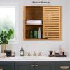 HOMBOUR Bathroom Wall Mounted Cabinet, Over The Toilet Space Saver Storage Cabinet, Bamboo Medicine Cabinet with Doors and Adjustable Shelves for Bathroom, Kitchen, Living Room view 2
