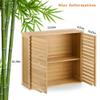 HOMBOUR Bathroom Wall Mounted Cabinet, Over The Toilet Space Saver Storage Cabinet, Bamboo Medicine Cabinet with Doors and Adjustable Shelves for Bathroom, Kitchen, Living Room view 3