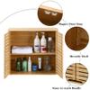 HOMBOUR Bathroom Wall Mounted Cabinet, Over The Toilet Space Saver Storage Cabinet, Bamboo Medicine Cabinet with Doors and Adjustable Shelves for Bathroom, Kitchen, Living Room view 4
