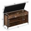 astimey Shoe Bench, Lift Top Shoe Storage Bench, Adjustable Shelf Entryway Bench, Metal and Wood Shoe Rack Organizer with Cushion for Entry, Bedroom, Closet, Living Room, Hallway (Brown, 35.5W) view 2