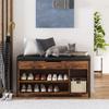 astimey Shoe Bench, Lift Top Shoe Storage Bench, Adjustable Shelf Entryway Bench, Metal and Wood Shoe Rack Organizer with Cushion for Entry, Bedroom, Closet, Living Room, Hallway (Brown, 35.5W) view 3