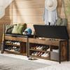 astimey Shoe Bench, Lift Top Shoe Storage Bench, Adjustable Shelf Entryway Bench, Metal and Wood Shoe Rack Organizer with Cushion for Entry, Bedroom, Closet, Living Room, Hallway (Brown, 35.5W) view 4