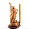 Bethlehem Handicrafts St. Joseph The Carpenter with Jesus Playing Sculpture, 14.2" Holy Land Olive Wood Carving view 3