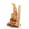 Bethlehem Handicrafts St. Joseph The Carpenter with Jesus Playing Sculpture, 14.2" Holy Land Olive Wood Carving view 4