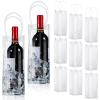 50 Pieces Ice Wine Bag Portable Wine Cooler Bag Drink Bags Clear Wine Pouch Cooler Collapsible PVC Wine Pouch Bags with Handle for Champagne Cold Beer Chilled Beverages Iced Drinks Party Outdoor view 1