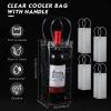 50 Pieces Ice Wine Bag Portable Wine Cooler Bag Drink Bags Clear Wine Pouch Cooler Collapsible PVC Wine Pouch Bags with Handle for Champagne Cold Beer Chilled Beverages Iced Drinks Party Outdoor view 2