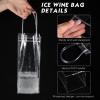 50 Pieces Ice Wine Bag Portable Wine Cooler Bag Drink Bags Clear Wine Pouch Cooler Collapsible PVC Wine Pouch Bags with Handle for Champagne Cold Beer Chilled Beverages Iced Drinks Party Outdoor view 3