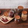 36Pack Regular Mouth Mason Jar Lids Acacia Wooden Storage Canning Jar Lids Ball Jars Bamboo Wooden Lids with Airtight Silicone Seal Ball Wooden Lids for Mason Jars, Brown view 3